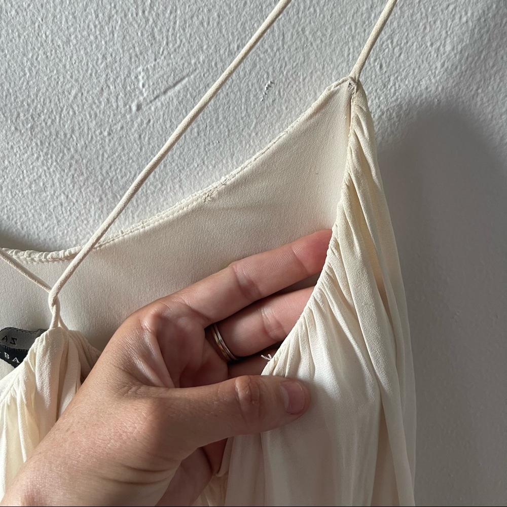Zara Floaty Cream Cross Strap Dress - Picture 8 of 10